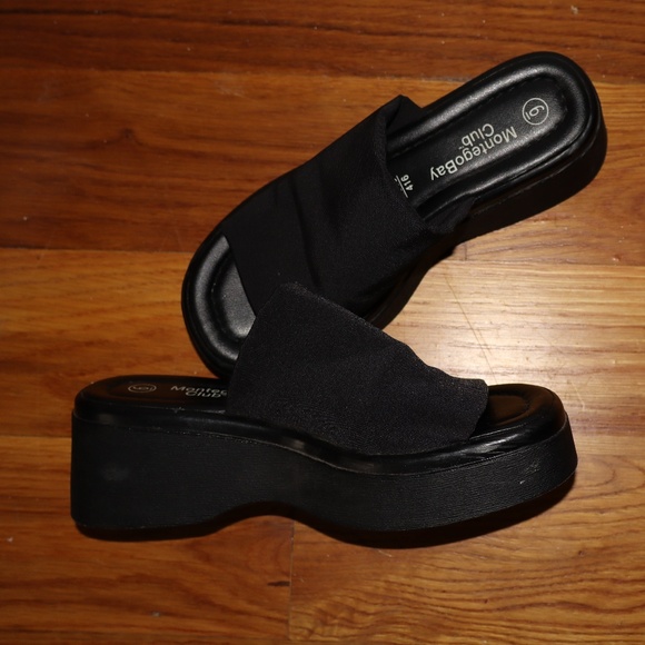 Vintage Platform Open Toe Mules - Women's 6 - Picture 2 of 7